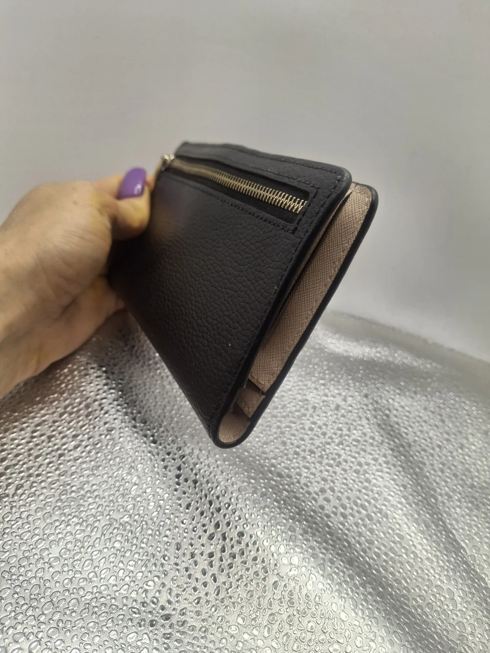 kate spade black pebbled leather continental wallet